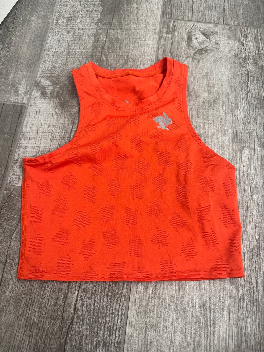 Women’s rabbit running crop hop Orange Athletic Cropped running Tank Top